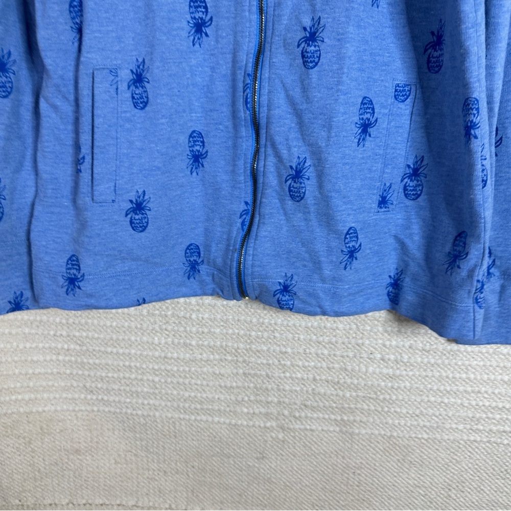 LILLY PULITZER Bennet blue Pineapple Burnout zip front Skipper jacket SIZE M - Picture 3 of 10